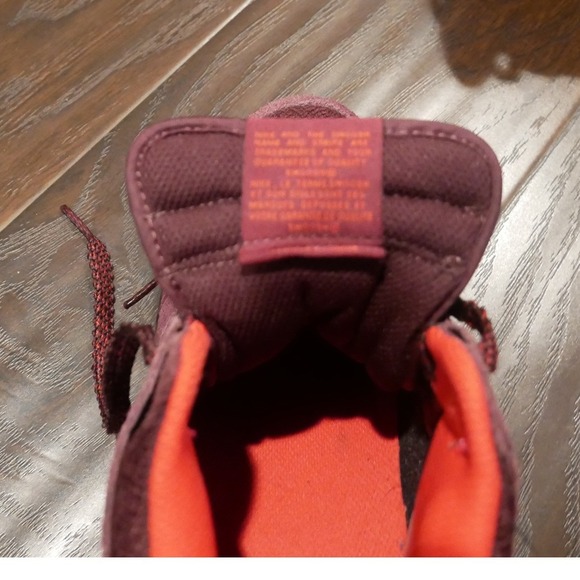 Nike Dunk High Women's Suede Burgundy Wine Orange Lined Sneakers Size 9 - Picture 7 of 10